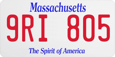 MA license plate 9RI805