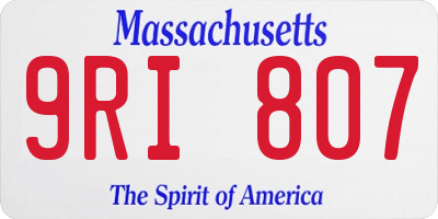 MA license plate 9RI807