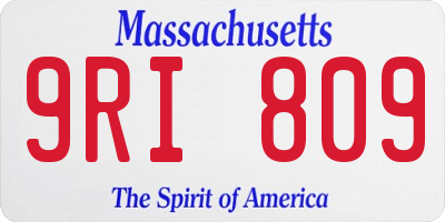 MA license plate 9RI809