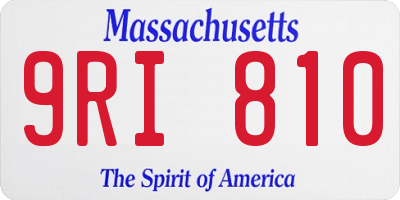 MA license plate 9RI810