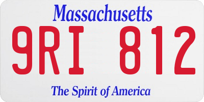 MA license plate 9RI812