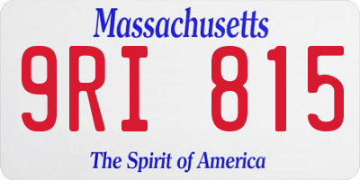 MA license plate 9RI815