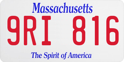 MA license plate 9RI816