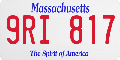 MA license plate 9RI817