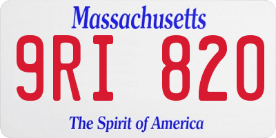 MA license plate 9RI820