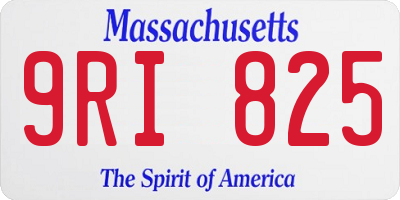 MA license plate 9RI825