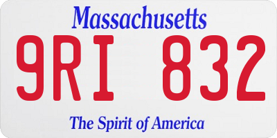 MA license plate 9RI832
