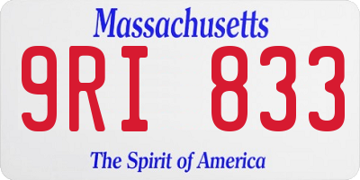 MA license plate 9RI833