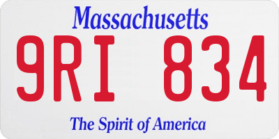 MA license plate 9RI834