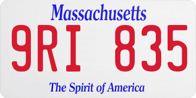 MA license plate 9RI835