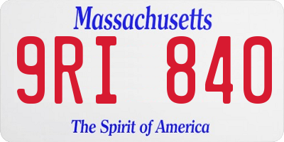 MA license plate 9RI840