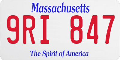 MA license plate 9RI847