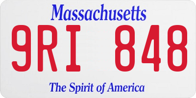 MA license plate 9RI848