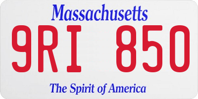 MA license plate 9RI850