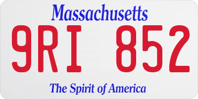 MA license plate 9RI852
