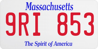 MA license plate 9RI853
