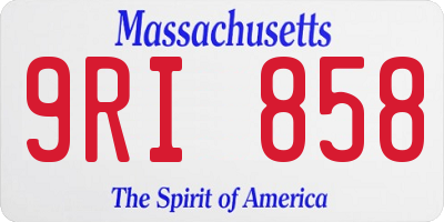 MA license plate 9RI858