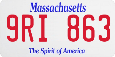 MA license plate 9RI863