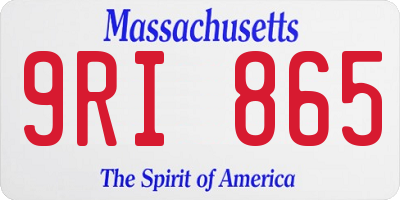 MA license plate 9RI865