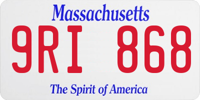 MA license plate 9RI868