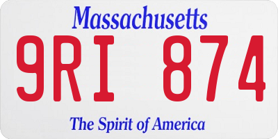 MA license plate 9RI874