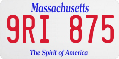 MA license plate 9RI875