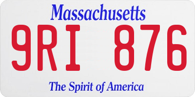 MA license plate 9RI876