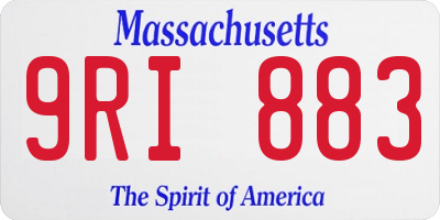 MA license plate 9RI883