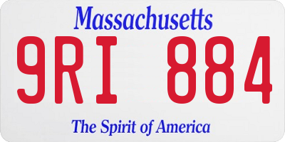 MA license plate 9RI884