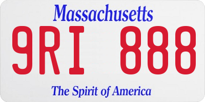 MA license plate 9RI888