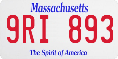 MA license plate 9RI893