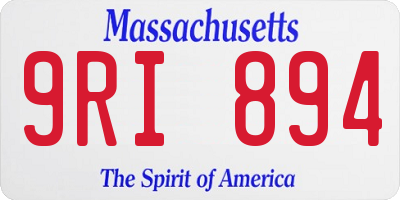 MA license plate 9RI894