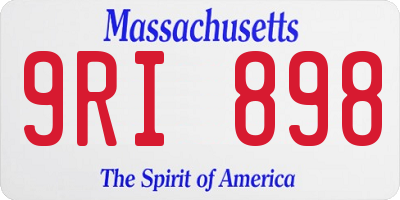 MA license plate 9RI898