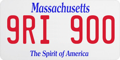 MA license plate 9RI900