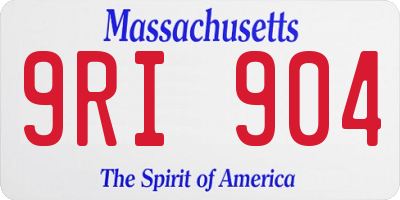 MA license plate 9RI904