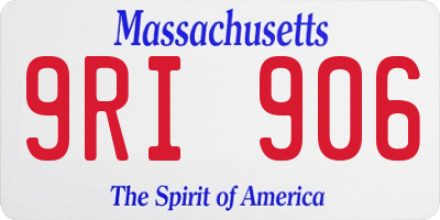 MA license plate 9RI906