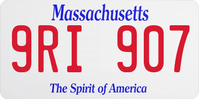 MA license plate 9RI907