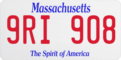 MA license plate 9RI908