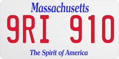 MA license plate 9RI910