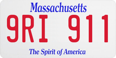 MA license plate 9RI911