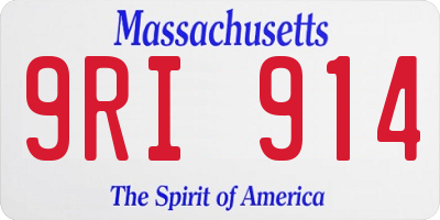 MA license plate 9RI914