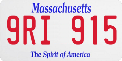MA license plate 9RI915