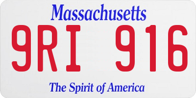 MA license plate 9RI916