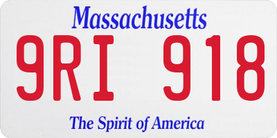 MA license plate 9RI918