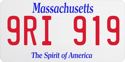 MA license plate 9RI919