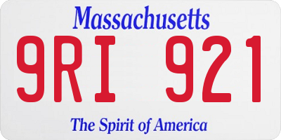 MA license plate 9RI921
