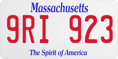 MA license plate 9RI923