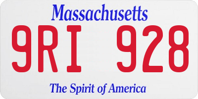 MA license plate 9RI928