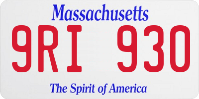MA license plate 9RI930