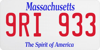 MA license plate 9RI933